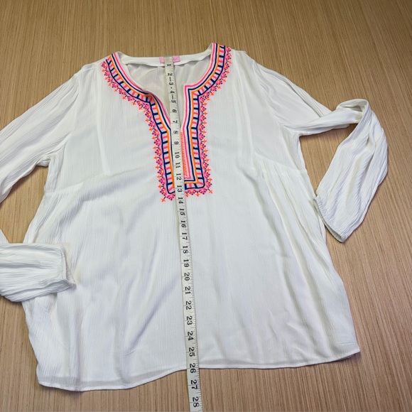 Lilly Pulitzer Dahle Tunic Top Embroidered Resort White Relaxed Fit Womens Small - Picture 6 of 11